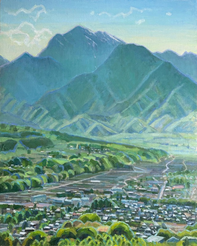 油絵 #20「甲斐駒遠望」F15 / Oil Painting "Distant view of Mt. Kaikomagatake" F15