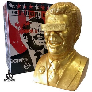 Gold Gipper Reagan Bust by Frank Kozik