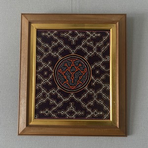 額装　金ゴージャス刺繍紫とオレンジ