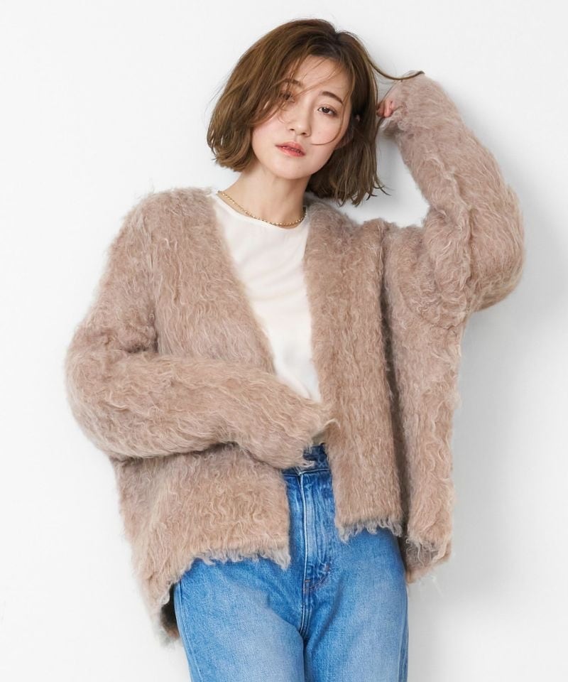 【MICA&DEAL マイカアンドディール】SHAGGY YARN CARDIGAN シャギーヤーンカーディガン 0124408266 (2COLORS)