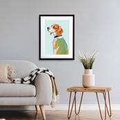 Gentle Beagle｜優しい色彩で描くビーグル犬アートポスター｜癒しと温もりを届ける北欧風ペットアート｜｜A3ポスター