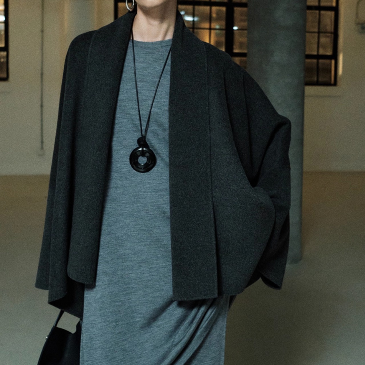 ドレープ オープンフロント ワイド ハーフ丈 ジャケット 00005・画像6