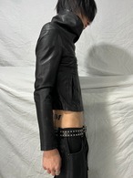 "ARMANI jeans" High-neck Short Leather Jacket