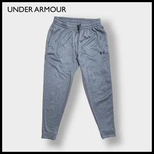 【UNDER ARMOUR】スウェットパンツ  プリント ロゴ L FITTED アンダーアーマー 光沢 グレー US古着