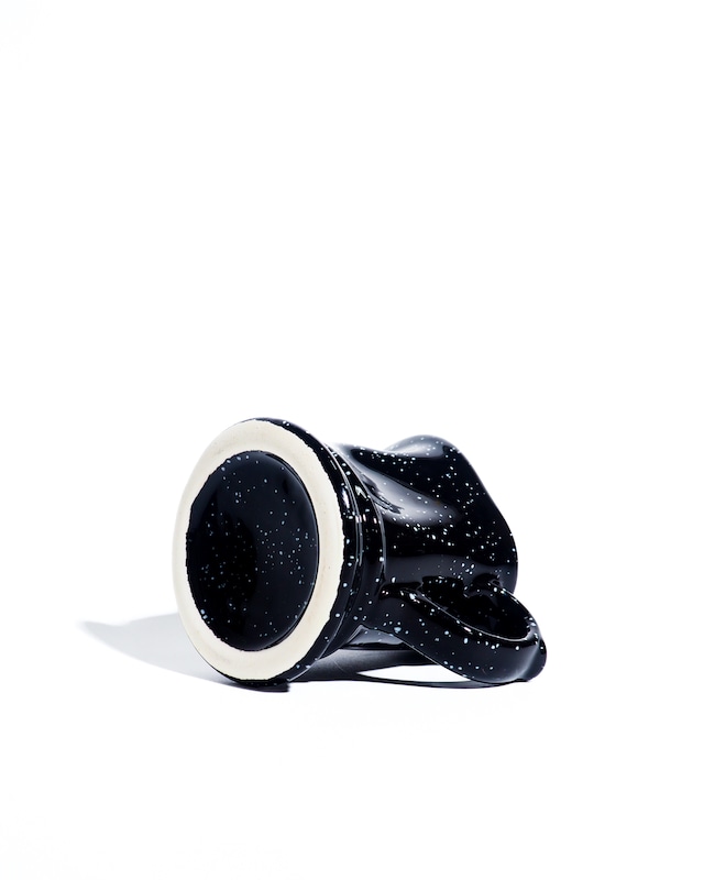 Ceramic splatter irregularly shaped mug
