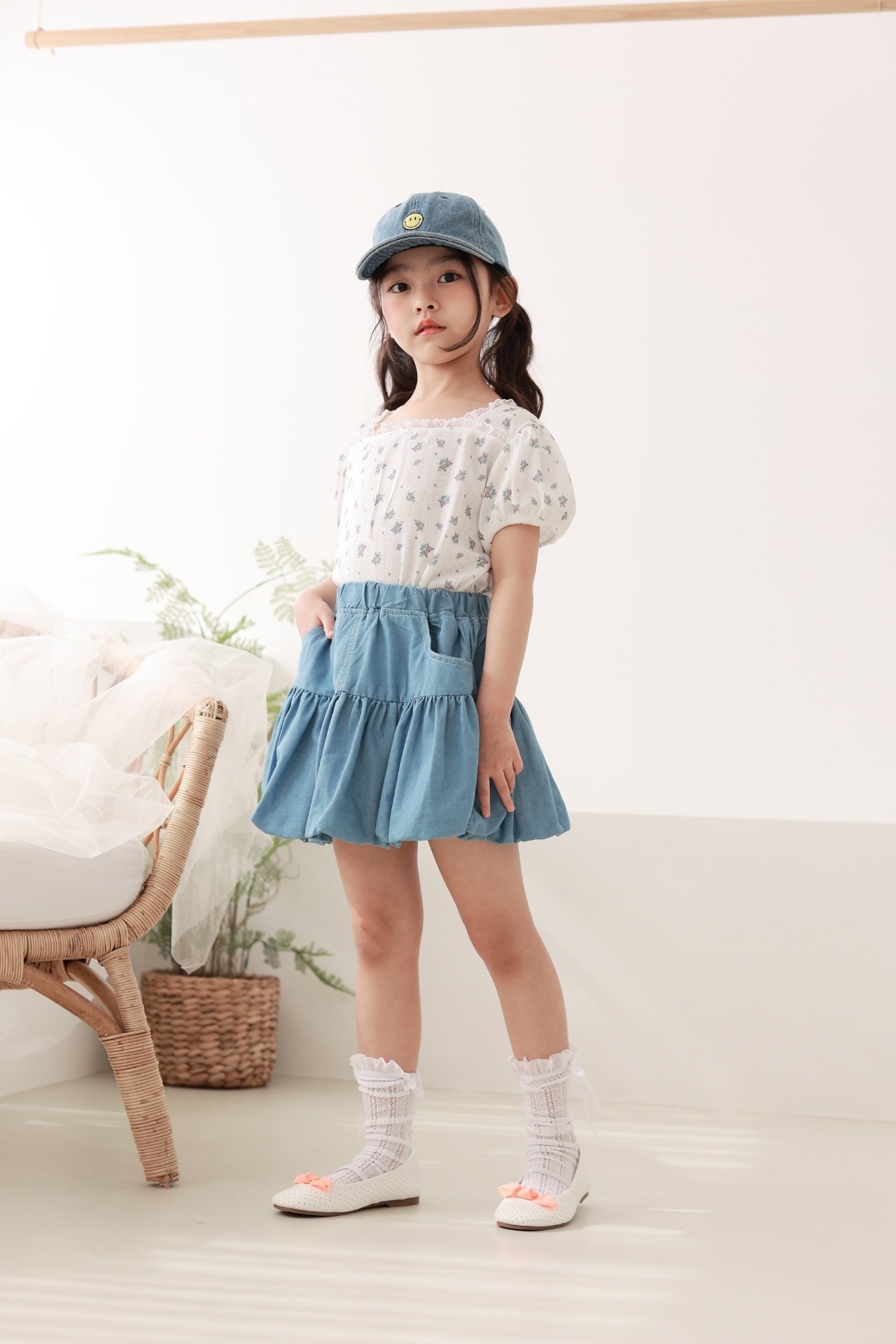 [DALLA] Balloon Denim Skirt / [달라] 벌룬데님스커트