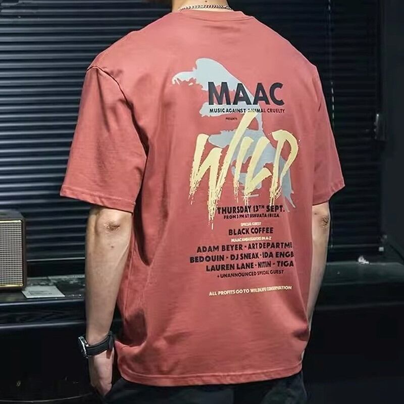 Print Oversized T-shirt ◇4color H1076