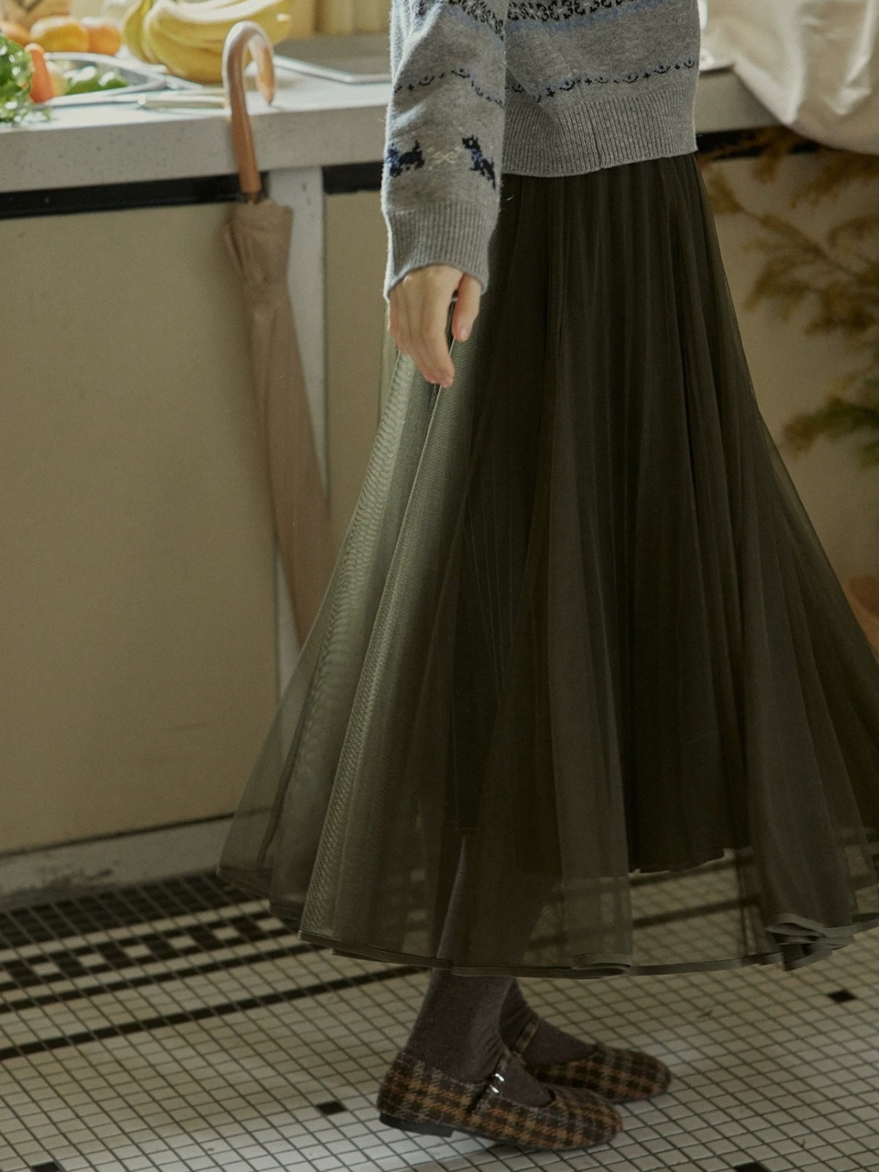 Forêt Brumeuse Tulle Flare Skirt F0862