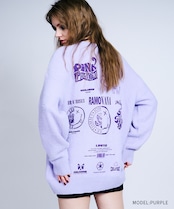 ギャザーロゴバックプリントニットTOPS (PURPLE) CQ-47100