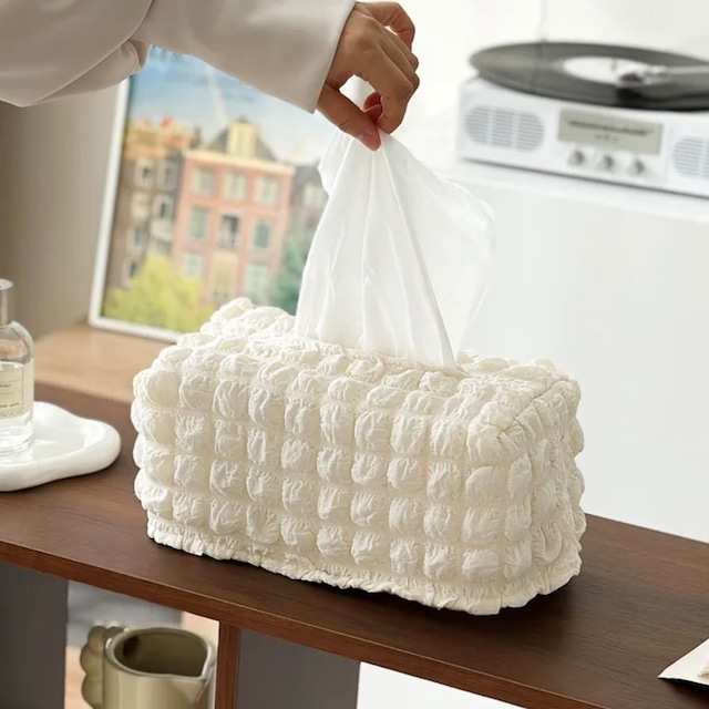 waffle tissue case 3colors / ワッフル ティッシュケース カバー ぽこぽこ 韓国インテリア雑貨