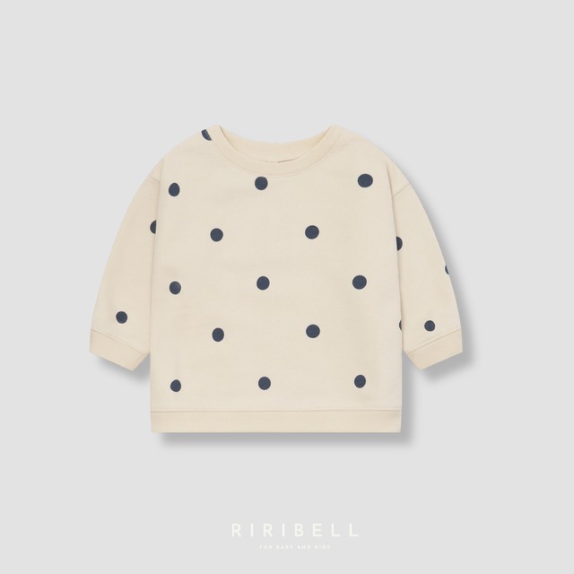 送料無料【ORGANIC ZOO】Fog Blue Dots Sweatshirt GOTS