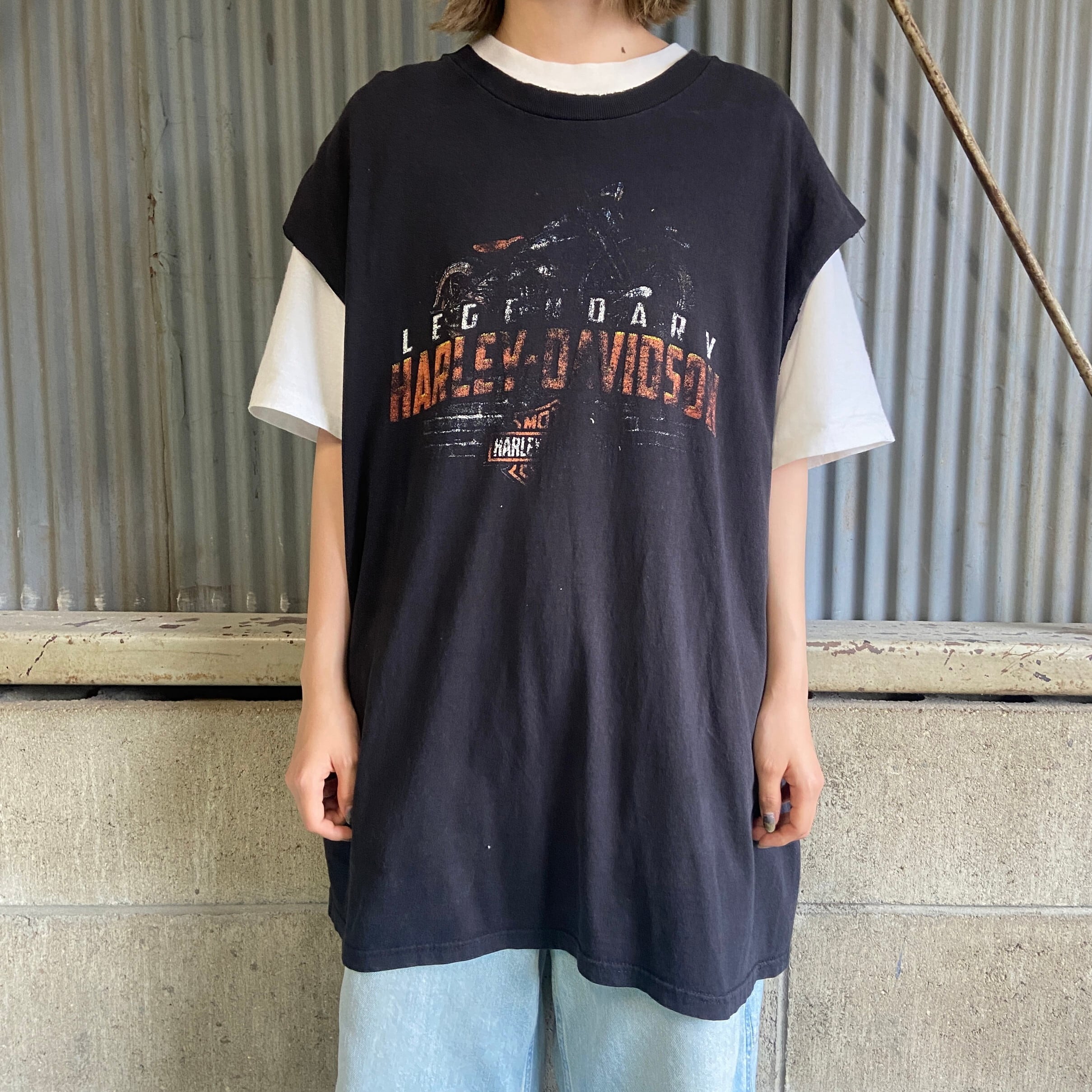 HARLEY-DAVIDSON カットオフ ノースリーブ 90s〜00s Tシャツ フェード 