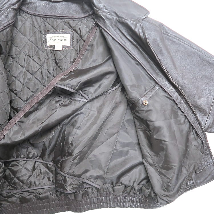 STJOHNSBAY セントジョンズベイ レザー　ジャケット　 ジップ破損 ST.JOHN'S BAY レザージャケット 黒 LT シングルライダースtype