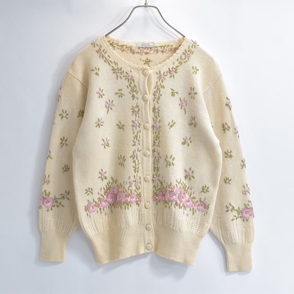 90～s Vareuse ヴァルーズ 花柄 ハンド刺繍 ビーズデコレーション