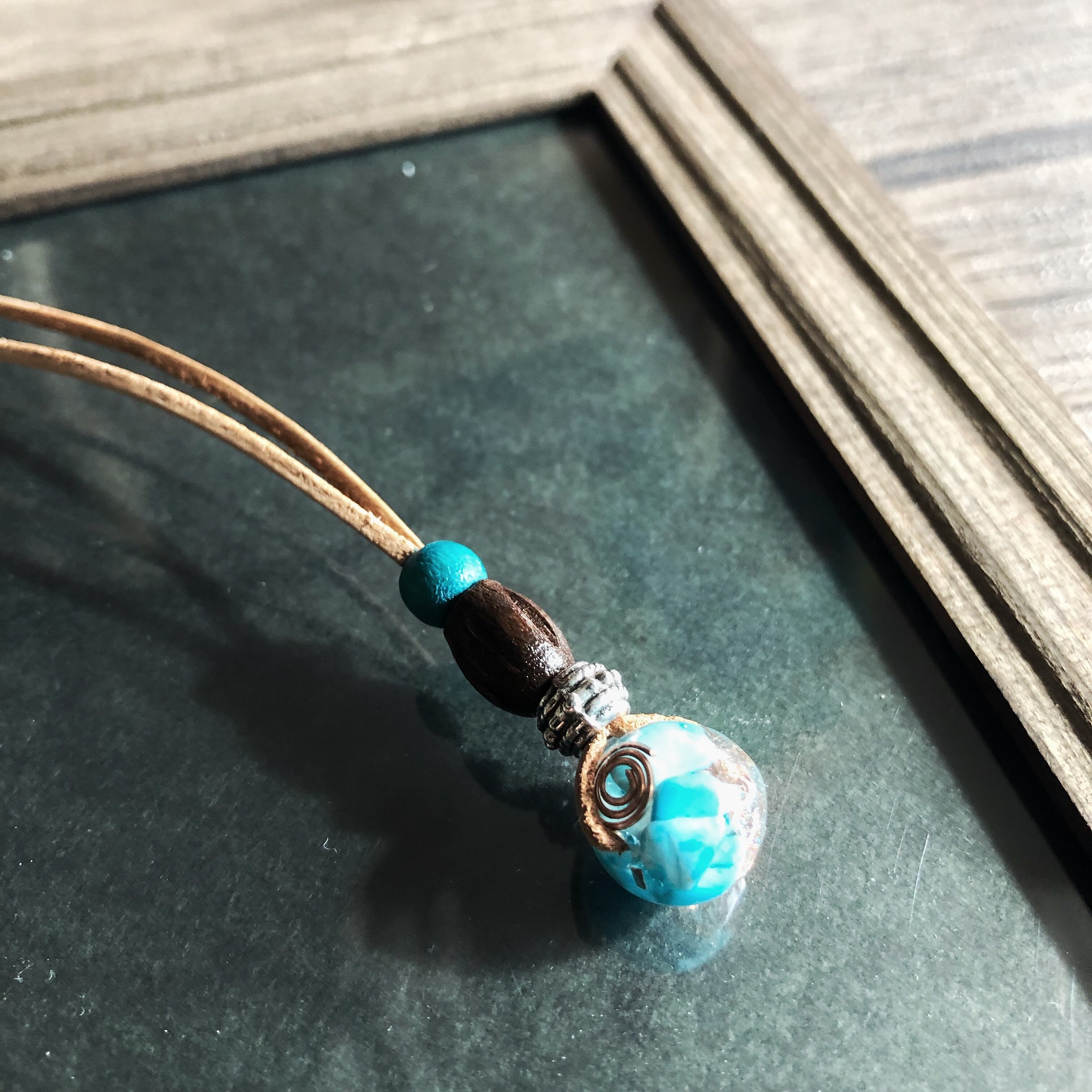オルゴナイト ネックレス ターコイズ 革紐 | オルゴナイト 通販 天然石
