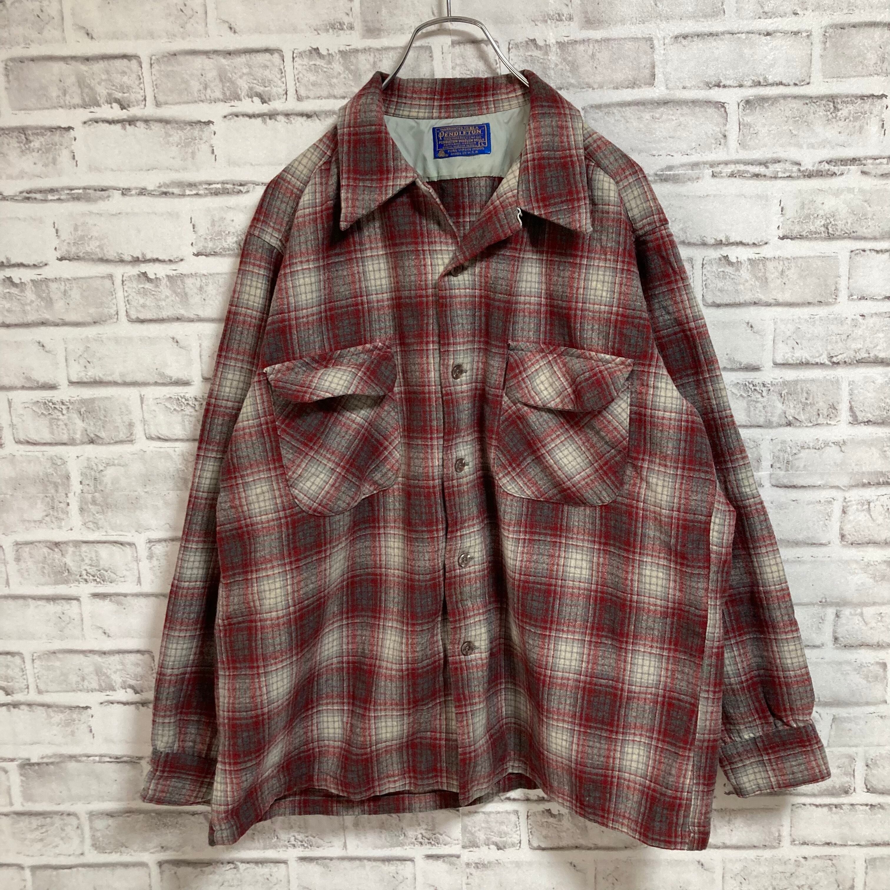 PENDLETON】L/S Check pattern Shirt L 70s Made in USA ペンドルトン