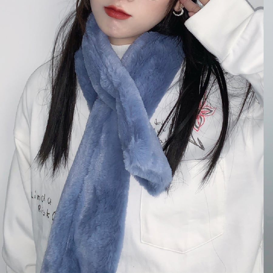 韓国通販 dgo】レトロ秋冬マフラー 3カラー ブルー/ダークグレー