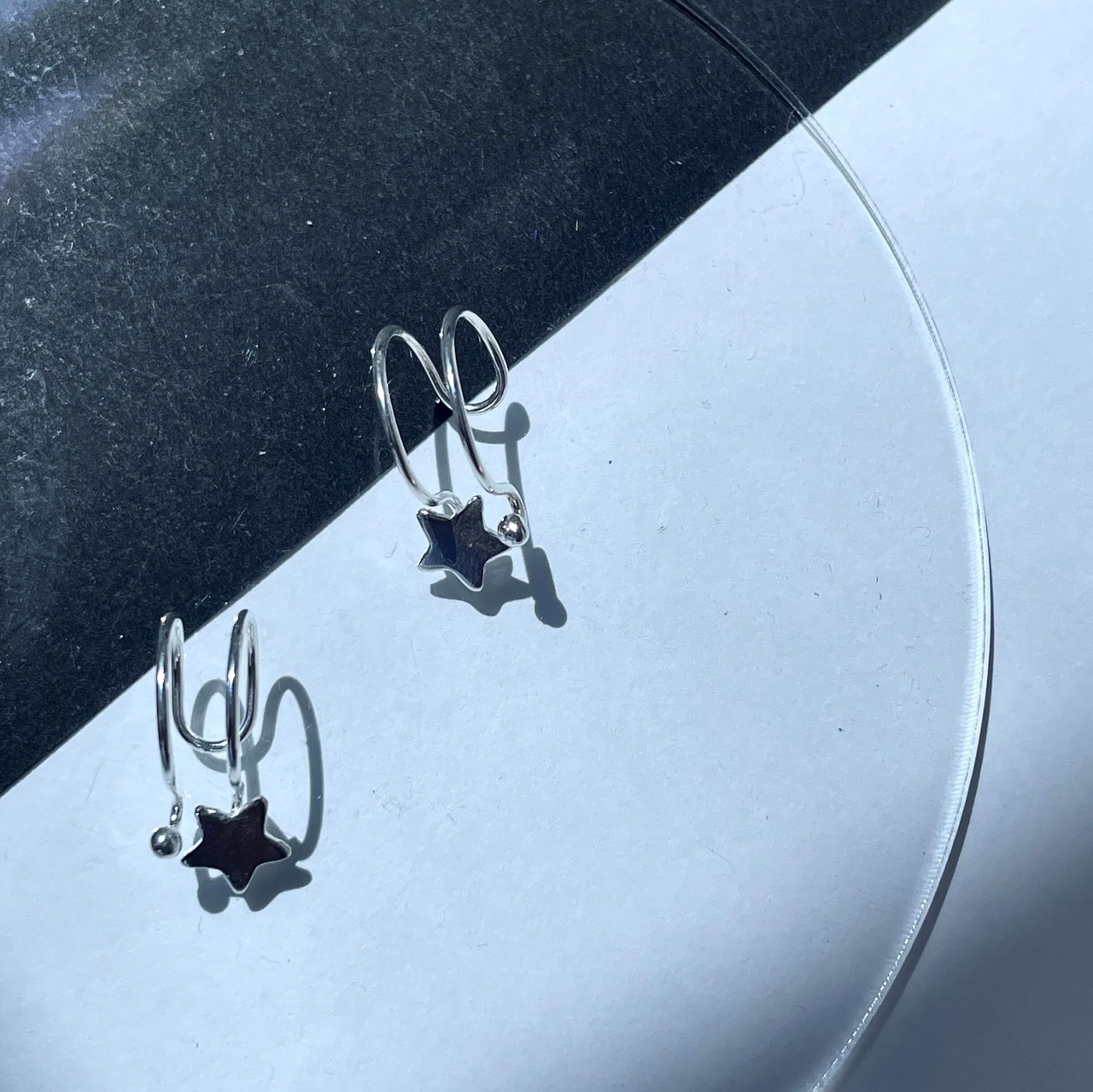 ミニ星シルバーイヤーカフ