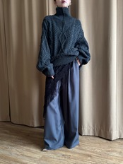 MADE IN IRELAND half zip wool knit-5103-12