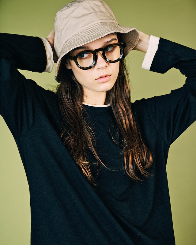 レイヤードロングTシャツ (BLACK)　CQ-49036