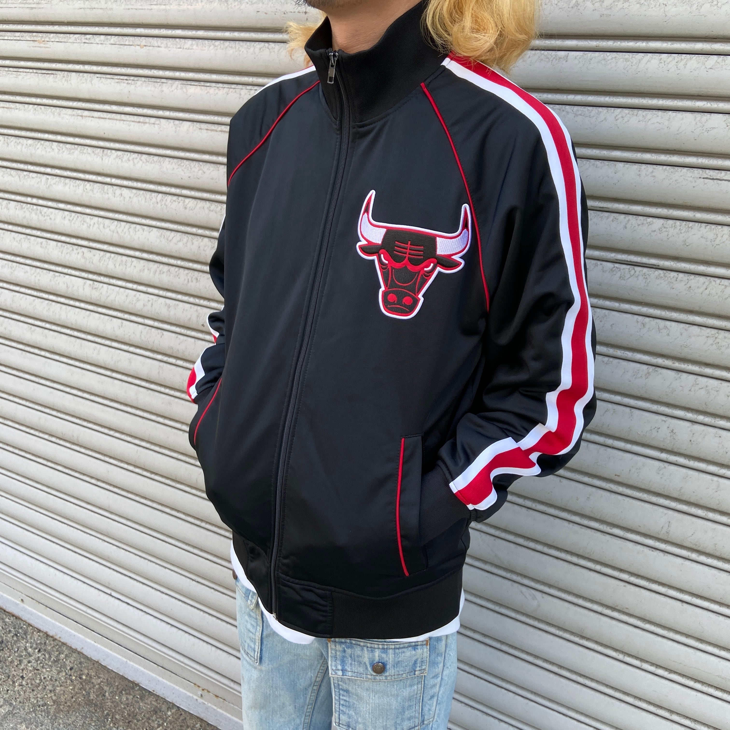 NBA CHICAGOBULLS ブルズ トラックジャケット ジャージ 黒 M | 古着屋 Uan