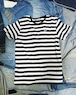 LEMON EMBLEMED BAR STRIPE TEE/2CM-P