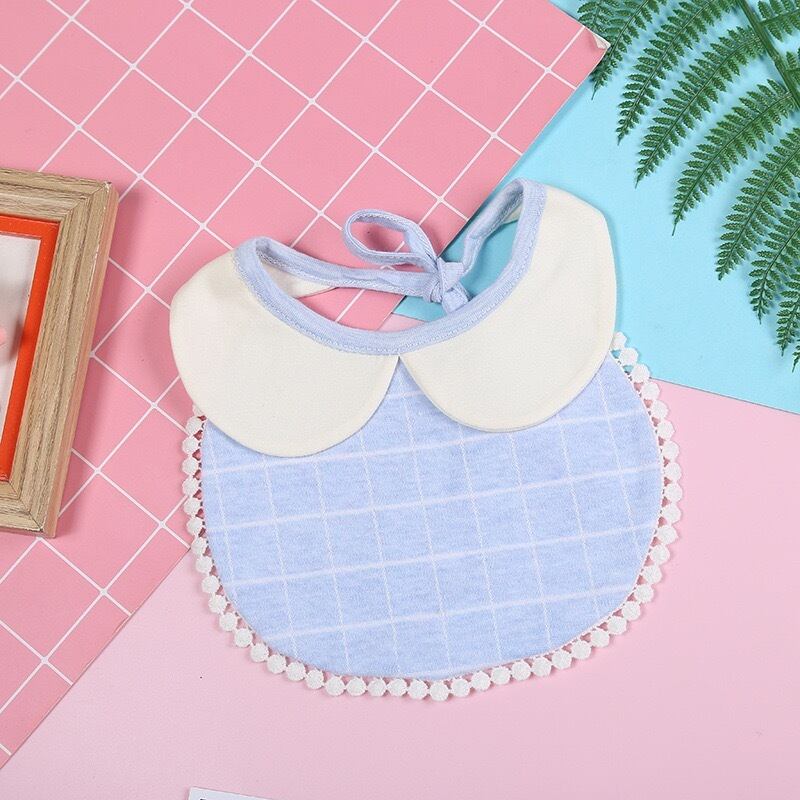 送料無料】ふりふりつけ襟スタイ(ピンクチェック) 送料無料】ピンク