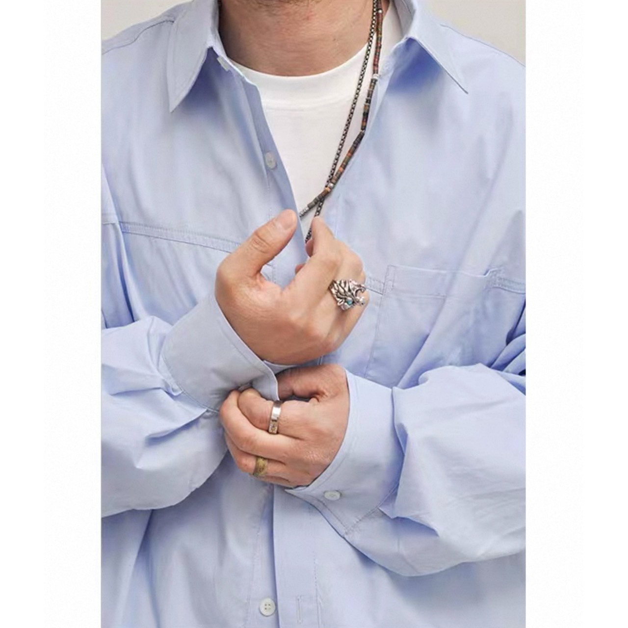 Oversized relaxed fit button shirt 1295 - 6