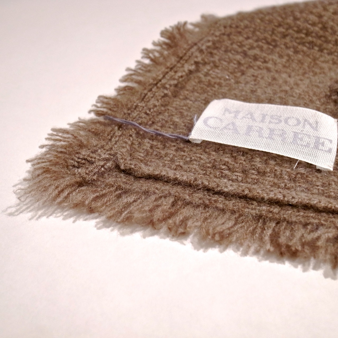 MAISON CARRÉE CASIHMERE Fringe STOLE SAND BEIGE