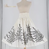 フラダンス 衣装 パウスカート ホワイト系 メネフネプランテーション 日本製 ハワイアンプリント 植物柄 MENEHUNE PLANTETION アロハ フラ ダンス レッスン 練習 モノトーン 白黒 大人っぽい 上品 かっこいい 華やか おしゃれ かわいい ブラック系 白 黒 フェミニン ブラック ホワイト おしゃれな スカート 大人用 ハワイ風 衣装ダンス 踊り用 かわいいデザイン エレガント スタイリッシュ