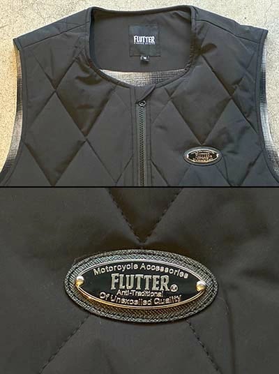 FLUTTER 電熱キルティングベスト ブラック FLUTTER】TURBO HEAT®︎ Quilting Puff Vest -BLACK（フラッター
