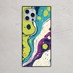 受注生産 iPhoneケース カラフル紙マーブリング｜抽象アート MARB007A