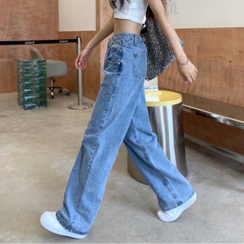 サマーパンツ ハイウェストジーンズ ルーズ 夏物 萌量不足54287743763