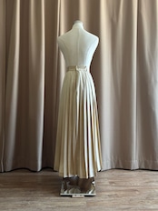 champagne gold elegant pleats skirt--4738-6