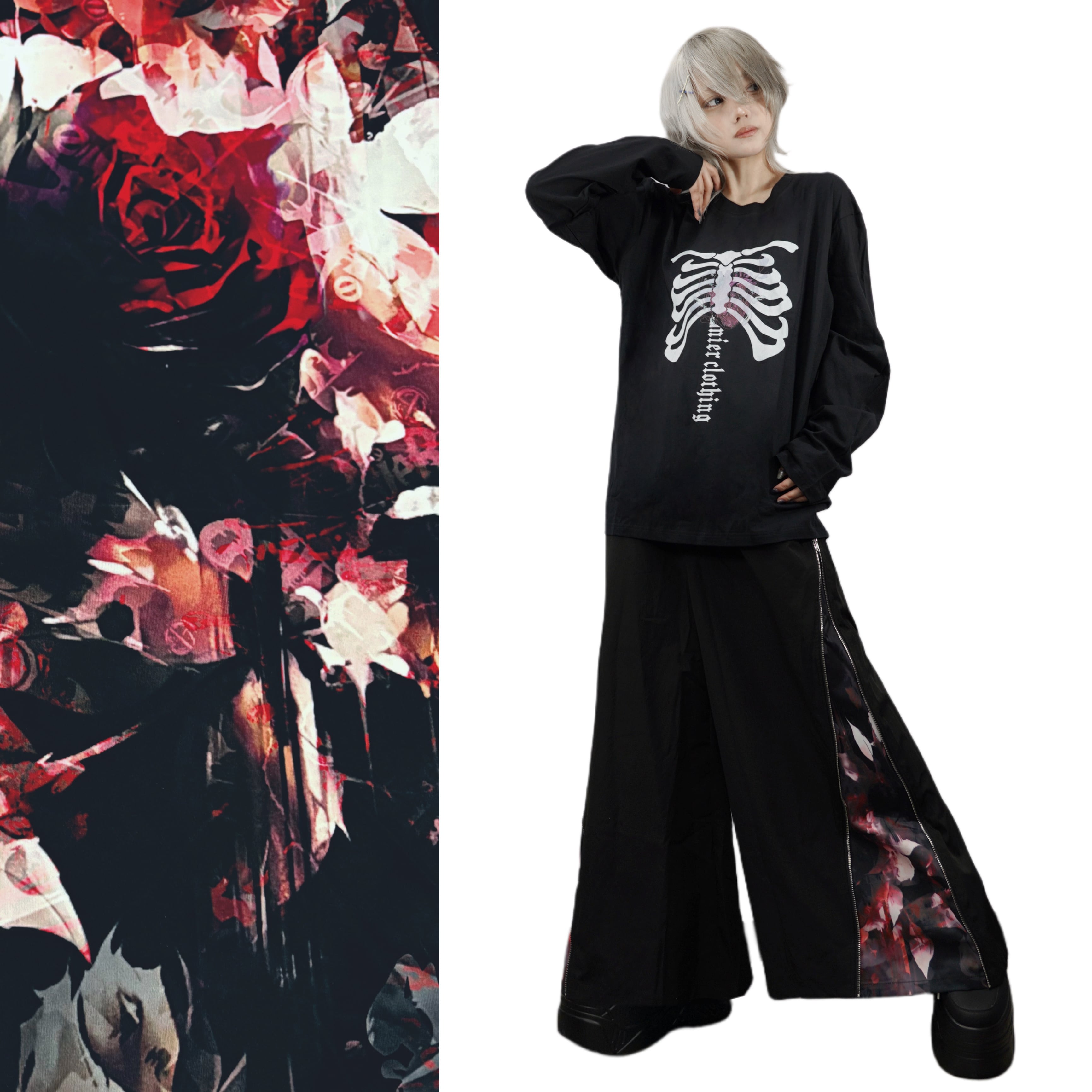 2WAY WIDE PANTS【DARKNESS RED ROSE】 | NIER CLOTHING