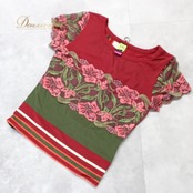 社交ダンス 衣装 スタンダード トップス レッスンウェア SAVE THE QUEEN 赤 緑 白 ホワイト系 グリーン系 レッド系 オレンジ系 ピンク系 花柄 レース 素材 イタリア製 女性用 トップス 伸縮性 使用 バリエーション ヴィンテージ カジュアル おしゃれ デイリー トレーニング プラクティス コスチューム 複数カラー