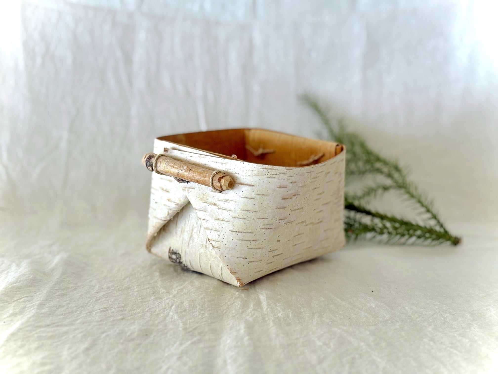 樹皮カゴ 正方形 S #3