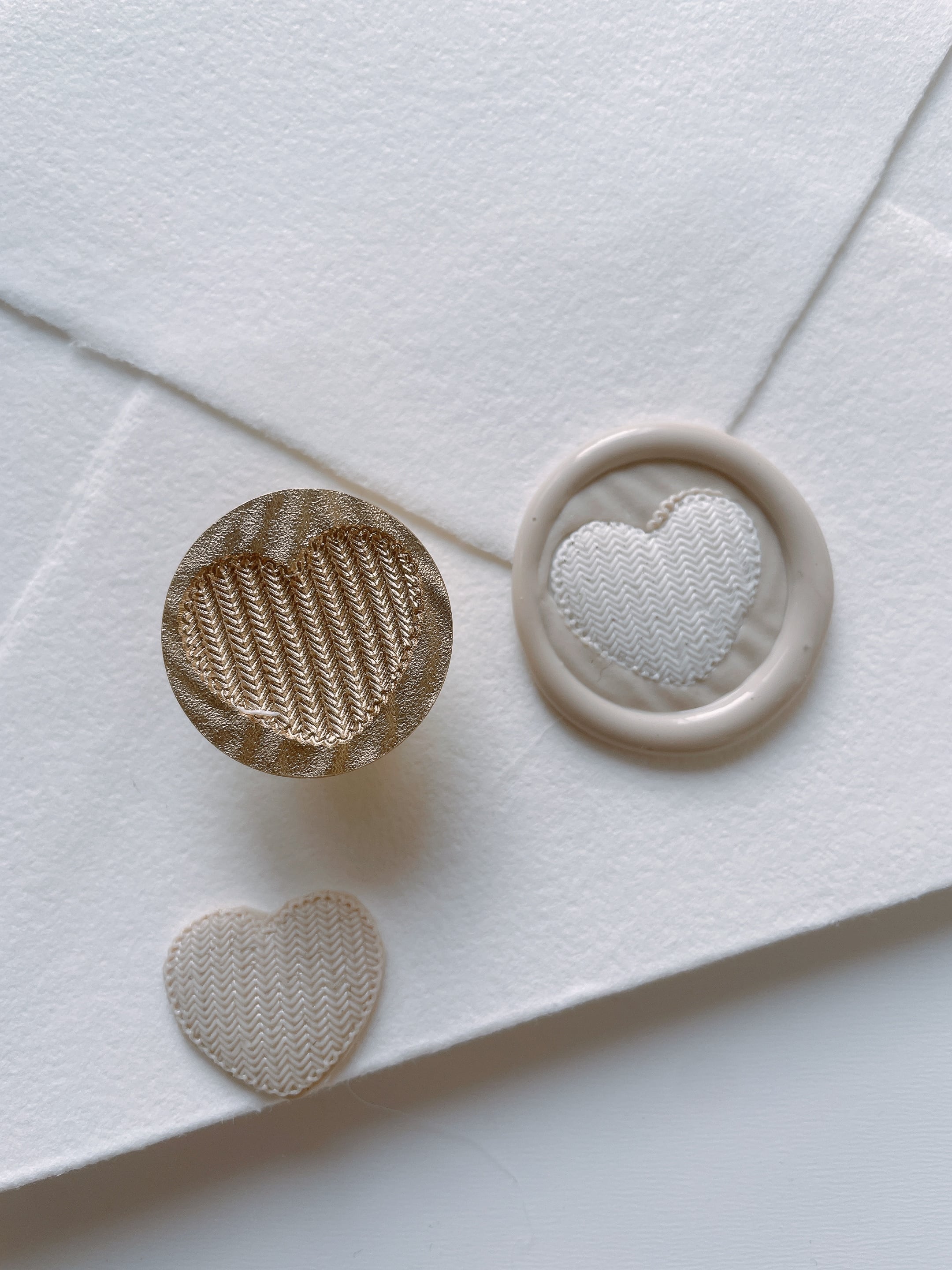 Wax Stamp -ニットハート ／スタンプヘッド