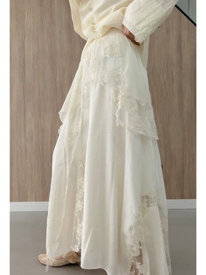 Lace mesh multi-layer skirt [T2747]