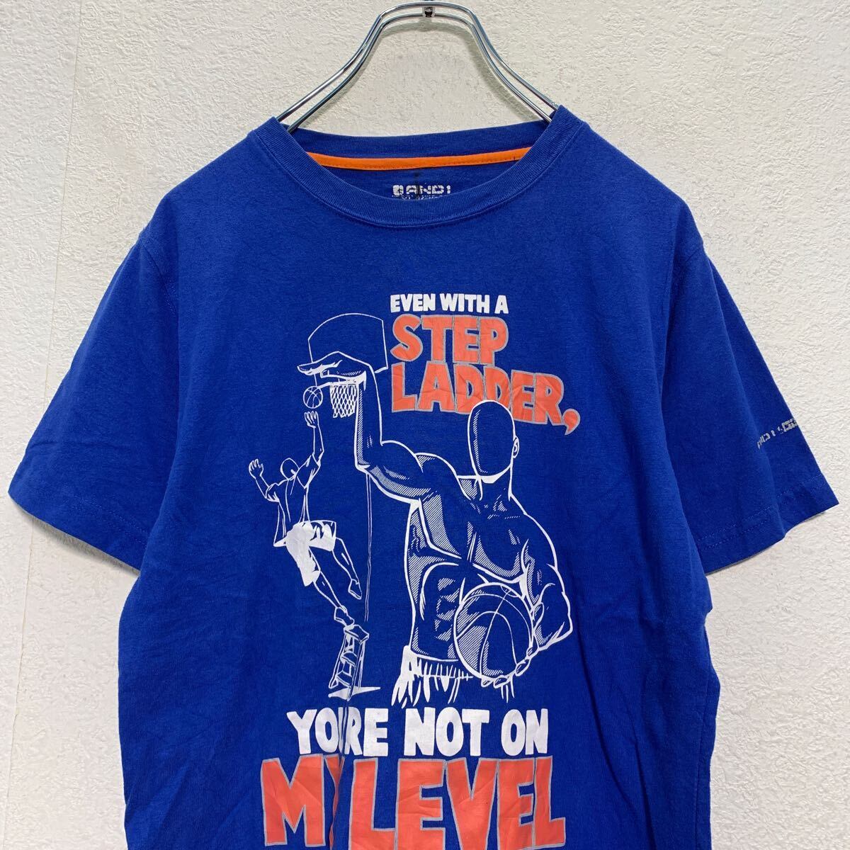 AND1 半袖 プリントTシャツ XL 160〜 キッズ ブルー クルーネック