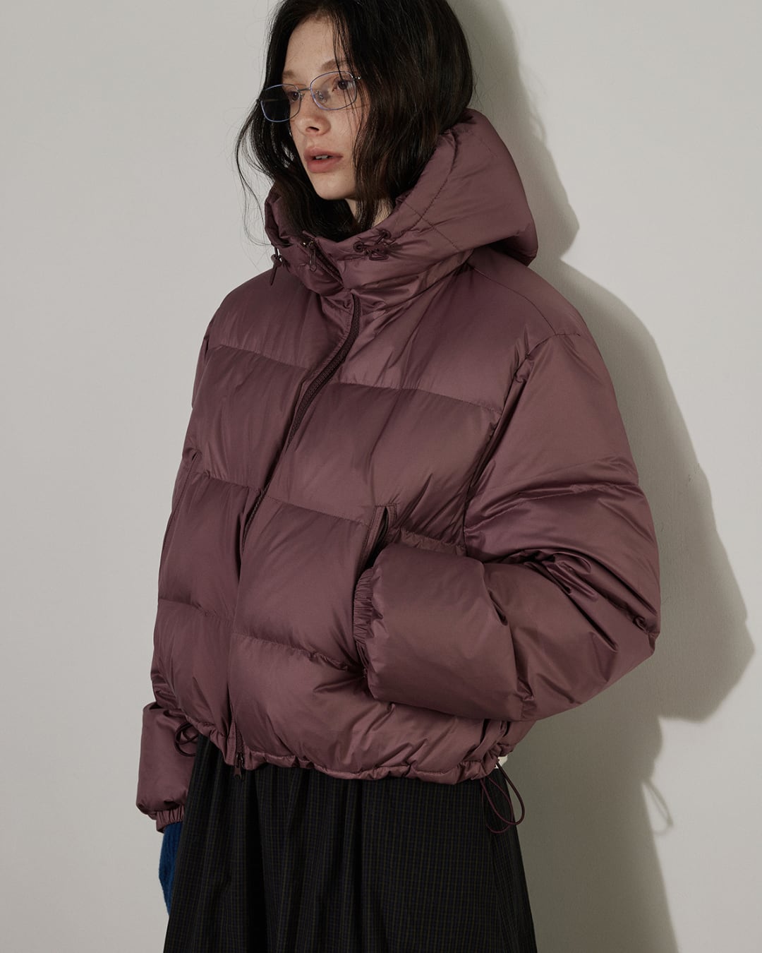 drawstring shortdown jacket (burgundy)