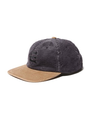 EVISEN - CORD ONE-UP 6 PANEL. CHARCOAL/BEIGE
