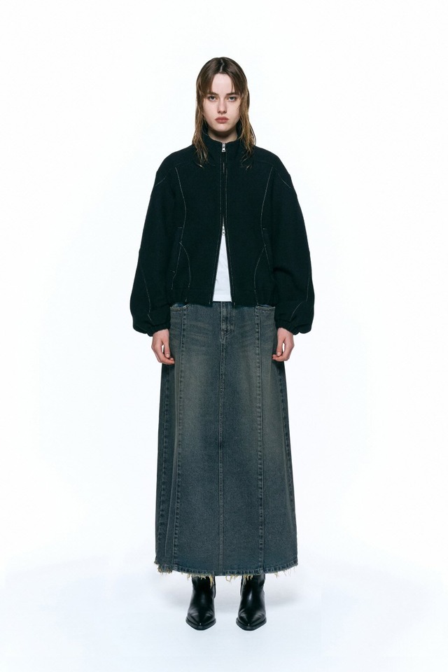 [INSILENCE WOMEN] Textured wool blue type BLACK 正規品 韓国ブランド 韓国通販 韓国代行 韓国ファッション インサイレンス 日本 店舗