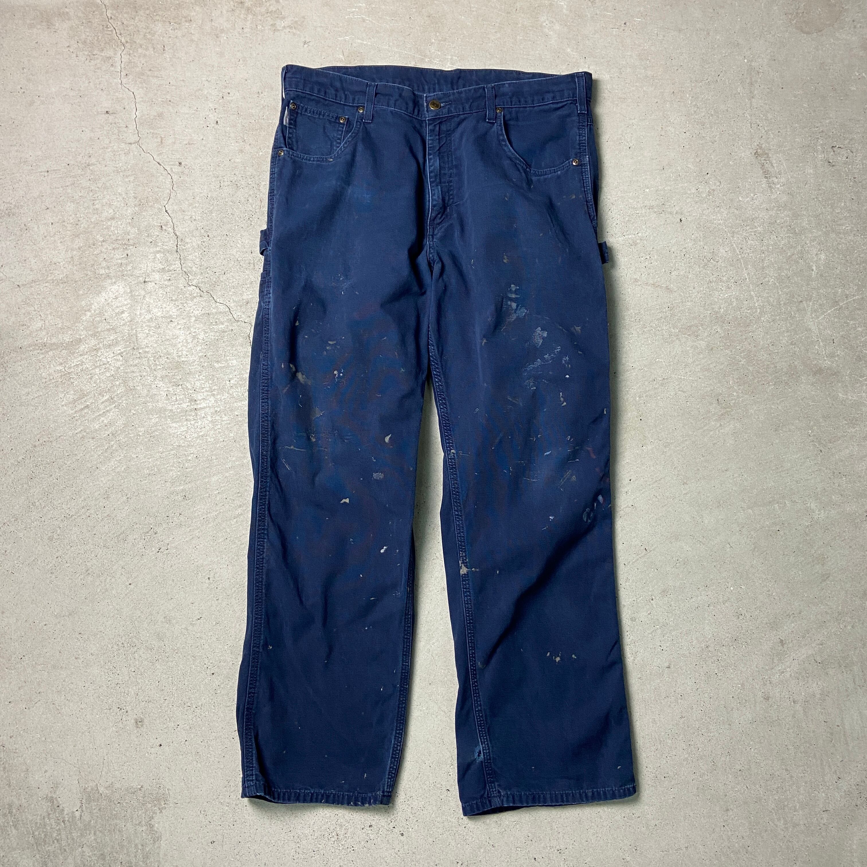 Carhartt ペインター　ペンキ　ネイビー　w36 90s Carhartt カーハート Loose Fit 159 ペインターパンツ メンズW36 古着