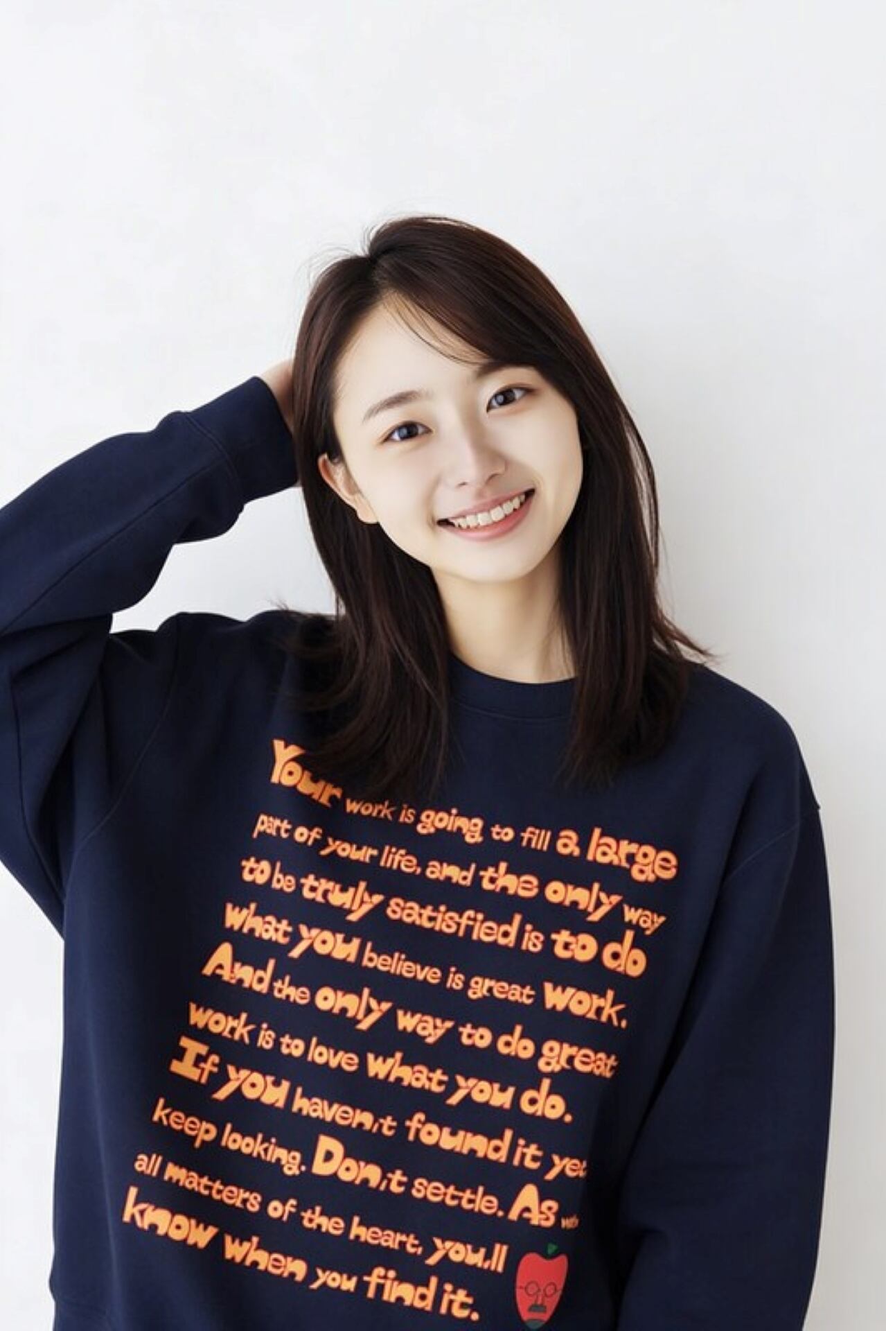 DHD(C)031【スウェット（ネイビー）　りんごおじさんⅠ】