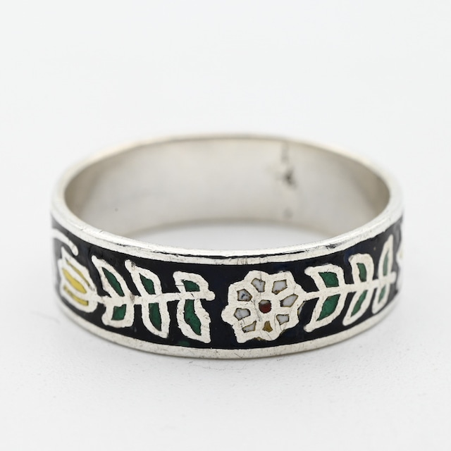 Colorful Flower Design Band Ring #12.0 / Thailand