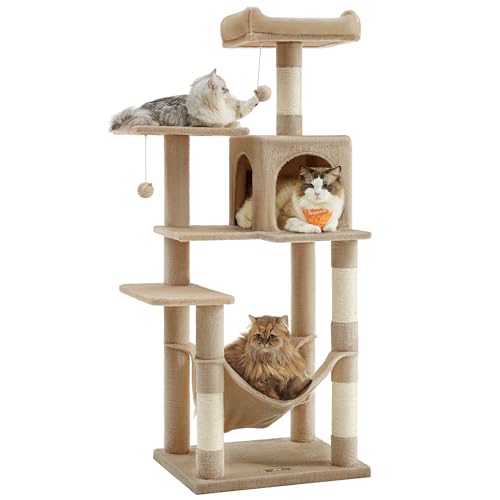 在庫処分】CozyMeow キャットタワー 突っ張り 木製 キャットツリー 木