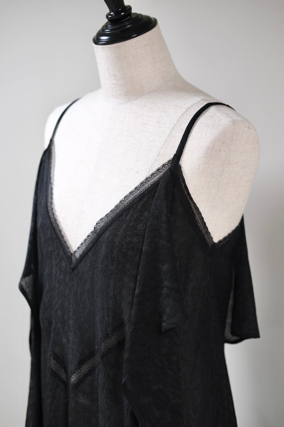 FETICO】LACE JACQUARD CAMI DRESS -Black- | loop