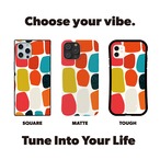 受注生産 iPhoneケース 丸角ブロックのカラフル抽象｜カラーブロック PABS028C