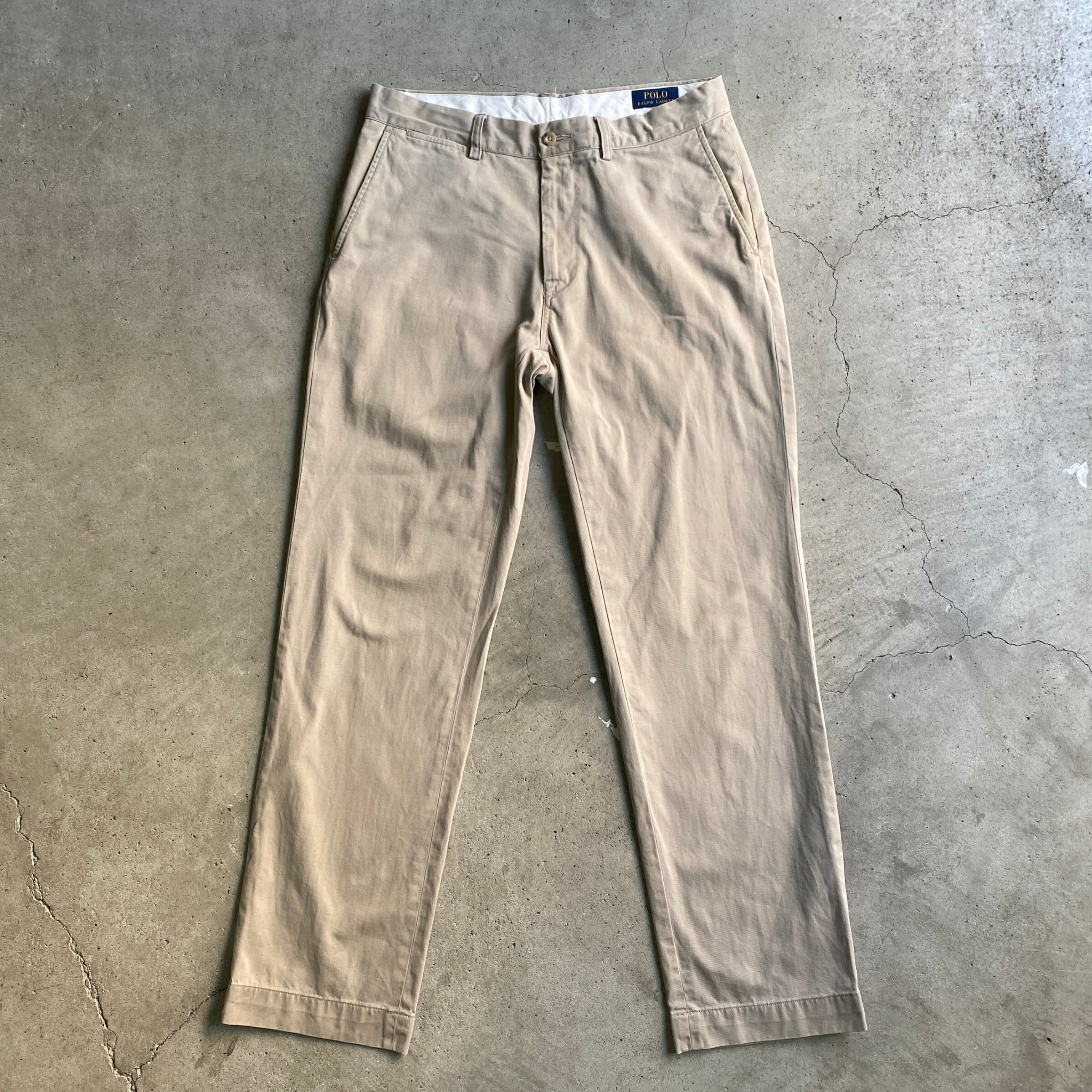 Polo Ralph Lauren ポロラルフローレン チノパンツ ポロチノ メンズW32 古着 ベージュ Classic Fit  【ロングパンツ】【AN20】 | cave 古着屋【公式】古着通販サイト